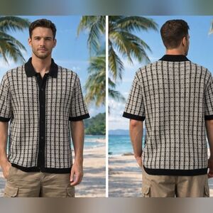 Pinky Cotton Knitted Cardigan Navy White Sz M Cut Out Tags SAMPLE